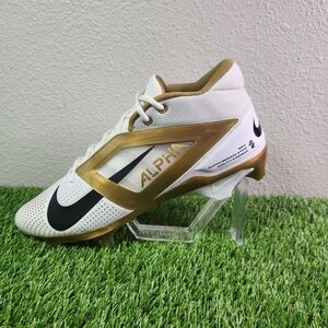 Nike Alpha Menace 4 Pro White/Gold Football FZ7702-109 Men's Size 17 New!!